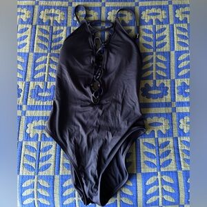 La Blanca Lace-Up One-Piece Swimsuit